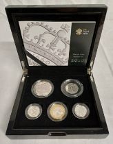2010 UK SILVER PIEDFORT 5-COIN SET, IN CASE OF ISSUE, WITH C.O.A.
