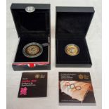 2008 UK OLYMPIC GAMES HAND OVER CEREMONY SILVER PROOF £2 COIN AND 2012 UK LONDON HAND OVER TO RIO