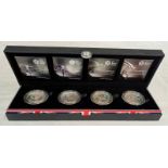 COUNTDOWN TO LONDON 2012 SILVER PROOF £5 4-COIN SET, IN CASE OF ISSUE, WITH C.O.A.