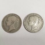 1844 & 1845 VICTORIA YOUNG HEAD CROWNS