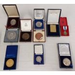 COLLECTION OF 10 CASED MEDALS AWARDED TO SIR DERRICK MELVILLE DUNLOP TO INCLUDE 9CT ROYAL SOCIETY