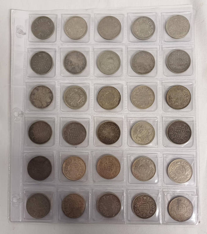 30 X INDIA RUPEE COINS QV-KGVI