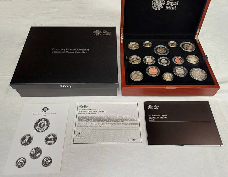 2014 UK PREMIUM 15-COIN PROOF SET, IN CASE OF ISSUE, WITH C.O.A.