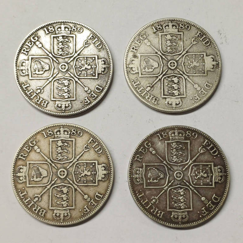 4 X 1889 VICTORIA DOUBLE FLORINS