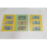 3 X HOMEMADE BANKNOTE DISPLAYS TO INCLUDE 2005 ROYAL BANK OF SCOTLAND JACK NICKLAUS £5 DISPLAY,