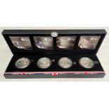 COUNTDOWN TO LONDON 2012 SILVER PIEDFORT £5 4 - COIN SET, IN CASE OF ISSUE, WITH C.O.A.