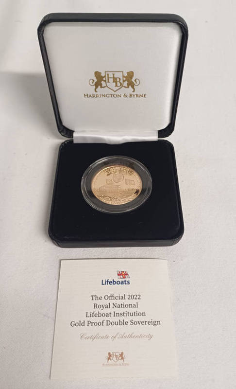 2022 ALDERNEY RNLI GOLD DOUBLE PROOF SOVEREIGN IN CASE OF ISSUE, WITH C.O.A.