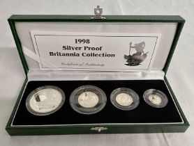 1998 SILVER PROOF BRITANNIA COLLECTION, IN CASE OF ISSUE, WITH C.O.A.