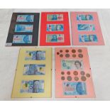 5 X HOMEMADE BANKNOTE DISPLAYS TO INCLUDE 2015 CLYDESDALE £5 DISPLAY,