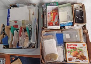 3 BOXES OF VARIOUS STAMPS AND STAMP COLLECTING EPHEMERA TO INCLUDE LOOSE STAMPS, PHQ CARDS,