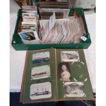 SELECTION OF POSTCARDS TO INCLUDE ALBUM WITH CATTLE, SHIPS, TOPOGRAPHY,
