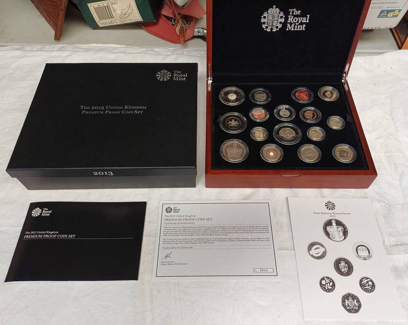 2013 UK PREMIUM 16-COIN PROOF SET, IN CASE OF ISSUE, WITH C.O.A.