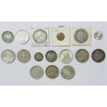 SELECTION OF VARIOUS WORLD COINAGE TO INCLUDE 1934 CHINA JUNK DOLLAR, 1928 CYPRUS 45 PIASTRES,