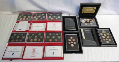 9 X UK PROOF SETS TO INCLUDE: 1986, 1987, 1988, 1990, 1991, 1995,