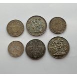 SELECTION OF 6 VICTORIA COINS TO INCLUDE 1889 & 1896 CROWNS, 1889 DOUBLE FLORIN,