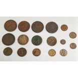 SELECTION OF UK COPPER COINAGE TO INCLUDE 1677 BAWBEE, 1694 WILLIAM & MARY FARTHING,