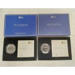 2016 & 2017 BRITANNIA ONE OUNCE SILVER BRILLIANT UNCIRCULATED COINS, BOTH IN CASE OF ISSUE, WITH C.