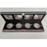 COUNTDOWN TO LONDON 2012 SILVER PROOF £5 4 - COIN SET, IN CASE OF ISSUE, WITH C.O.A.