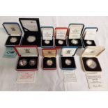 SELECTION OF ROYAL MINT SILVER PROOF COINS TO INCLUDE: 5 X £1 COINS 1983, 1994, 1995,