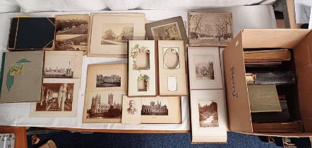 VARIOUS ALBUMS OF PHOTOGRAPHS TO INCLUDE ALBUM OF EDZELL, BRITISH TOPOGRAPHY, EDINBURGH,