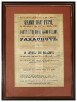 Early Advertising Poster For The Ill-Fated Parachute Jump By Robert Cocking 24th July 1837