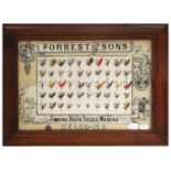 An Oak Framed Display of 50 Vintage Sea Trout / Lake / Loch Flies