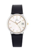 Omega: A Stainless Steel Calendar Centre Seconds Wristwatch, signed Omega, model: DeVille, ref: