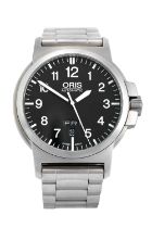 Oris: A Stainless Steel Automatic Day/Date Centre Seconds Wristwatch, signed Oris, model: BC3