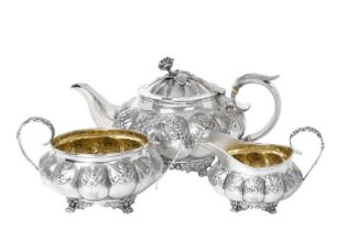 A George III or George IV Silver Teapot, Marks Worn, London, Circa 1820