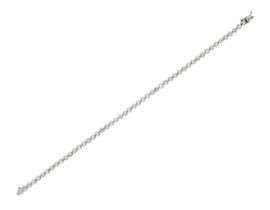 An 18 Carat White Gold Diamond Line Bracelet the fifty round brilliant cut diamonds in white