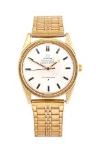 Omega: An 18 Carat Gold Automatic Centre Seconds Wristwatch, signed Omega, Chronometer Officially