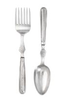 A Pair of George III Silver Salad-Servers, by William Eley and William Fearn, London, 1802