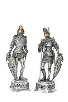 A Pair of German Silver and Ivory Figures, by Neresheimer, Hanau, With English Import Marks for Ber