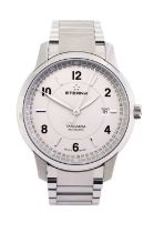 Eterna: A Stainless Steel Automatic Calendar Centre Seconds Wristwatch, signed Eterna, model: