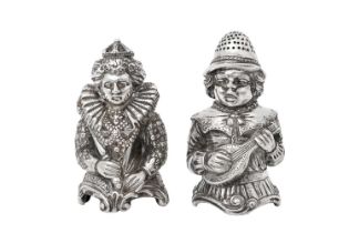 A Pair of German Silver Novelty Pepperettes, by Neresheimer, Hanau, Late 19th Century