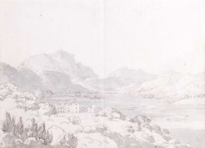 Attributed to Paul Sandby (1731-1809) "View in Holtas (sic.) Park" Signed and dated 1793, pencil and