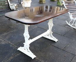 Edwards, Liverpool: A Victorian Cast Iron and Later Painted Garden Table, late 19th century, the
