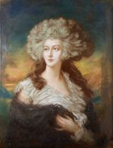 After Thomas Gainsborough RA, FRSA (1727-1728) Portrait of Lady Mulgrave, half length, wearing a