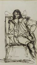 Benjamin Robert Haydon (1786-1846) Study of a seated actor Pen and ink, together with a further