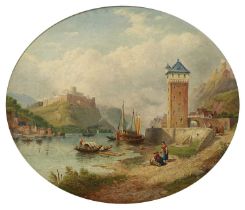 A* Calcott (19th Century) Seascape Signed and dated 1849, oil on canvas, 48cm by 58cm (oval)