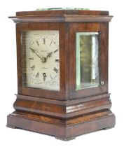 A Mahogany Mantel Timepiece, signed Harvey, London, circa 1850, five glass panel case, pad feet, one