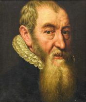 Flemish (17th/18th Century) Head study of a bearded man Oil on canvas, 35cm by 29.5cm