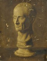 English School (19th Century) Portrait bust of Julius Caesar Oil on canvas, 55.5cm by 43cm (