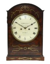 A Mahogany and Brass Inlaid Striking Table Clock, signed Frodsham, Gracechurch Street, London, circa