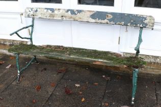 A Victorian Cast Iron Garden Bench, late 19th/early 20th century, the frame as tree branches