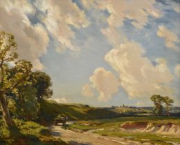 Arthur A Friedenson (1872-1955) "Near Rodborough, Gloucestershire" Signed, signed and inscribed to