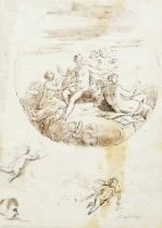 Attributed to Francesco Bartolozzi (1727-1815) Italian Composition with Venus and Putti Signed,
