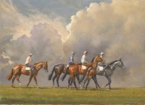 Neil Cawthorne (1936-2022) "Second Lot" Signed, oil on canvas, 40.5cm by 55.5cm (unframed)