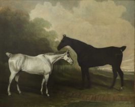 Follower of Dalby of York (fl.1794-1896) "Penelope York's Hunters" Oil on canvas, 62.5cm by 79.5cm