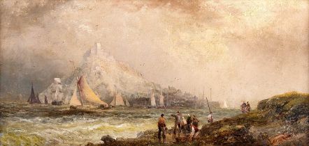 Attributed to William Thornley (ex.1858-1898) The return of the fishing fleet Oil on canvas, 18.